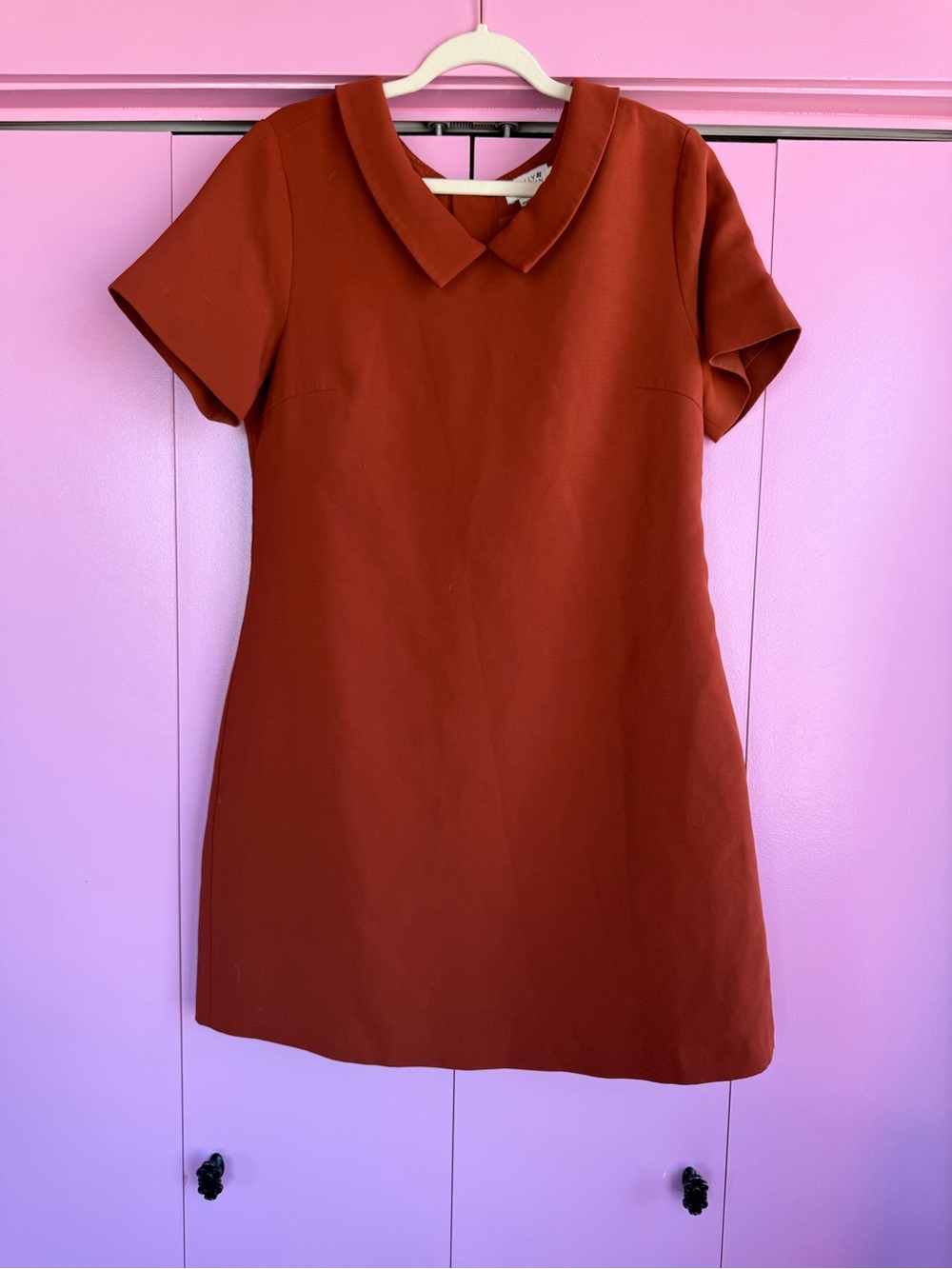 Molly Bracken Rust Orange Mod Mini Dress - Peter Pan Collar XL